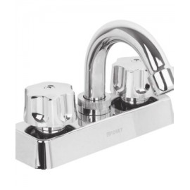 Mezcladora plástica 4? cuello curvo para lavabo, standard