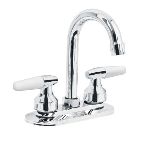 Mezcladora 4? para lavabo, cuello bar, manerales cono