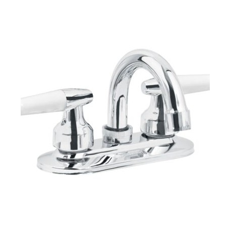 Mezcladora 4? para lavabo, cuello curvo, manerales cono
