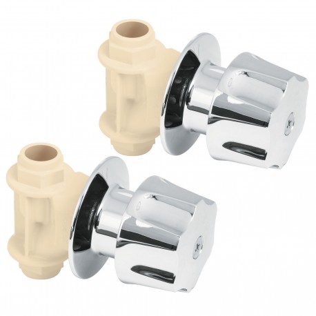 Caja con 2 llaves de empotrar de CPVC para regadera, Foset  Cod: 45046