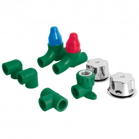KIT PPR para instalación regadera, con manerales, Foset Cod: 46035