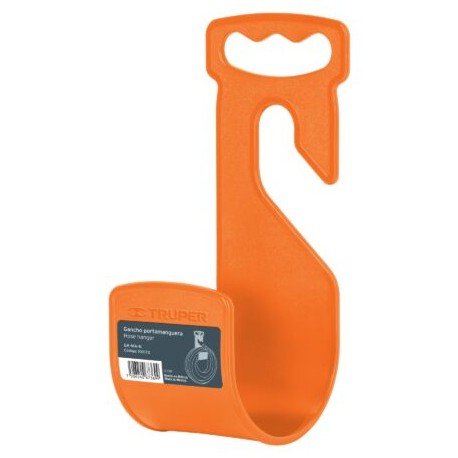 Gancho plástico naranja para manguera de jardín, Truper Codigo:100173