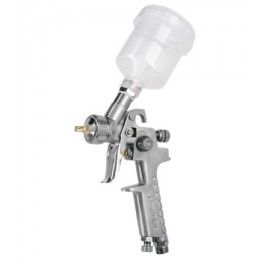 Pistola p/retoque gravedad HVLP vaso plástico, 1 mm, Truper Codigo:11097