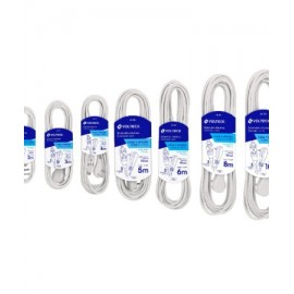 Extensiones eléctricas domésticas con clavija plana, blancas