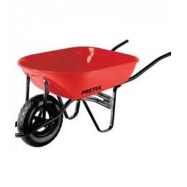 Carretilla 5.5 ft3 roja Neumática, bastidor tubular, Pretul Codigo:20627