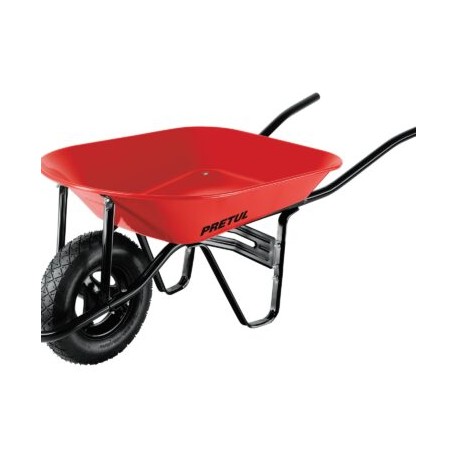 Carretilla 4.5 ft3 roja Neumática, bastidor tubular,Pretul Codigo:20628