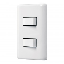 Placa armada con 2 interruptores sencillos, Volteck Basic Cod:25080