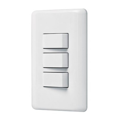Placa armada con 3 interruptores sencillos, Volteck Basic  Código:   25083