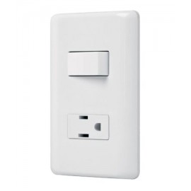 Placa armada contacto e interruptor sencillo, Volteck Basic  Código:   25077