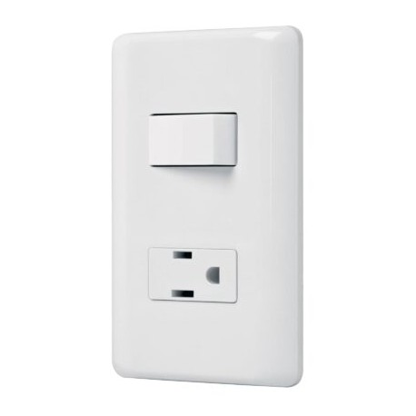 Placa armada contacto e interruptor sencillo, Volteck Basic  Código:   25077