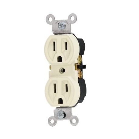 Contacto dúplex, 2 polos 3 hilos, Standard, marfil Codigo: 46102
