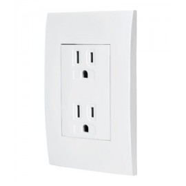 Contacto dúplex, 2 polos + tierra, línea Oslo, blanco Cod:48309