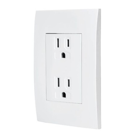 Contacto dúplex, 2 polos + tierra, línea Oslo, blanco Cod:48309