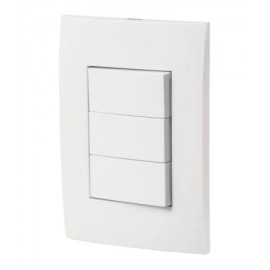 Placa armada 3 interruptores sencillos, línea Oslo, blanco Codigo:46496