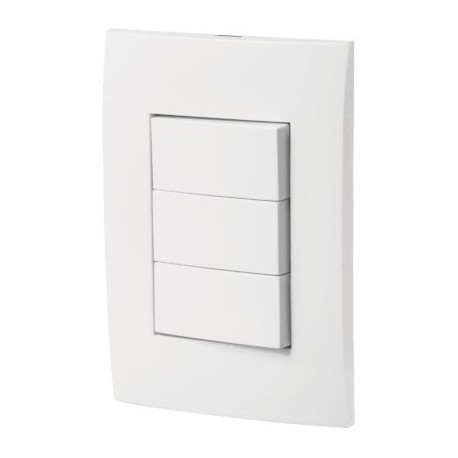 Placa armada 3 interruptores sencillos, línea Oslo, blanco Codigo:46496