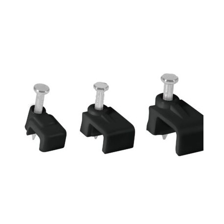 Grapas para cable plano, negras