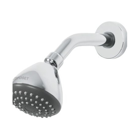 Regadera redonda 3-1/4? brazo y chapetón acero inox, Foset cod:45789