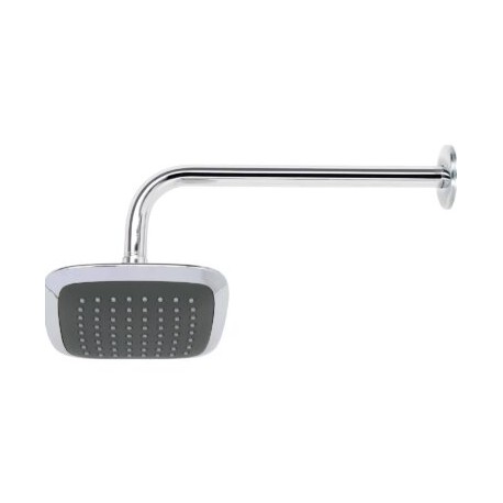 Regadera cuadrada plato ancho 6? brazo inox a muro, Foset  cod: 49451