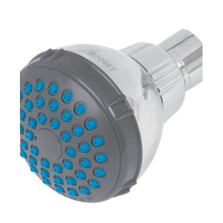 Regadera redonda de ABS 2-1/2? gris-cromo sin brazo, Foset  cod: 49412