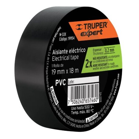 Cinta de aislar 19mm x 18m Truper Expert
